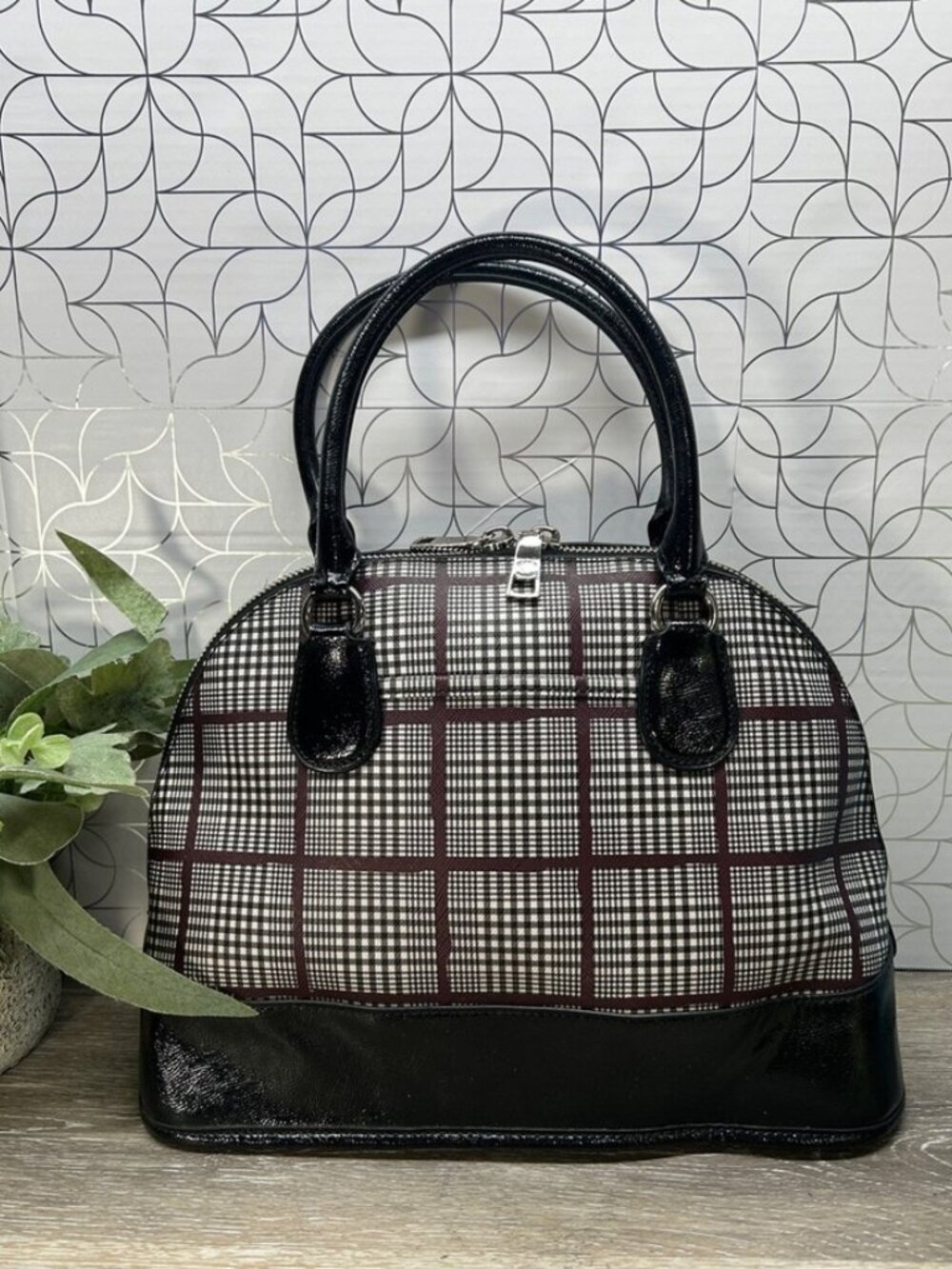 Coach Plaid Dome Satchel - Picture 2 of 8